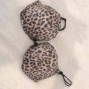 Very sexy push-up bra pink / gray leopard print